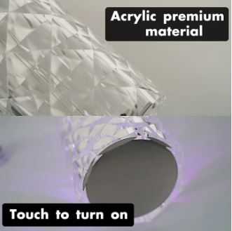 Crystal Diamond Table Lamp, Color Changing Touch Lamp USB Romantic Rose Diamond Table Lamps, Remote Touch Creative Lights for Bedroom Living Room Party Dinner Décor Crystal Lamp Diamond Lamp Night Light Lamp RGB Touch Table Lamp